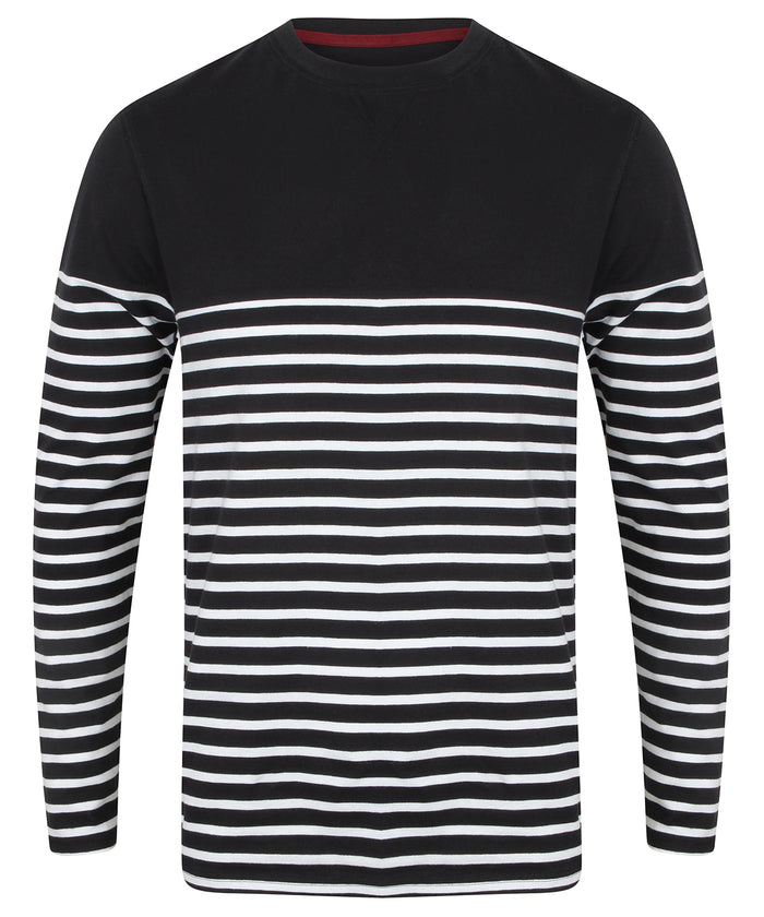 Front Row Long Sleeve Breton Striped T - Navy/White