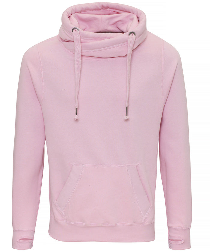 AWDis Cross Neck Hoodie - Baby Pink