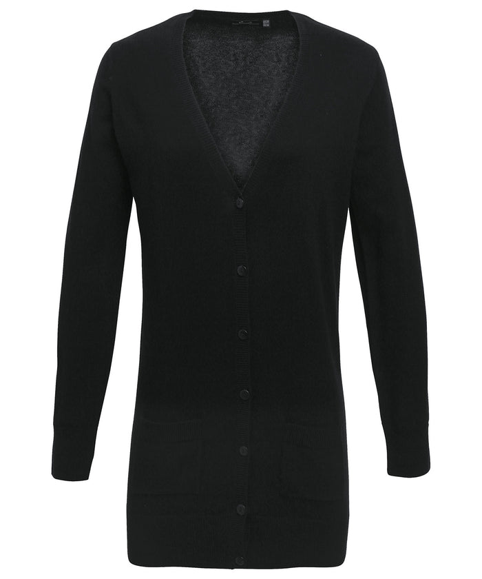 Premier Women's Longline Knitted Cardigan - Black