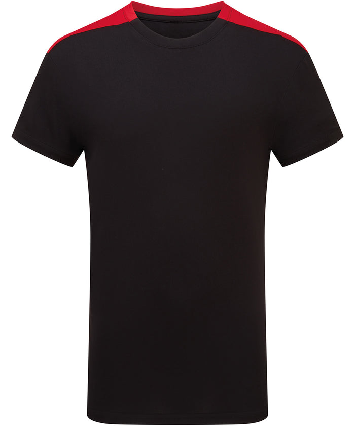 Kids TriDri® Contrast Performance T-shirt - Black/Fire Red