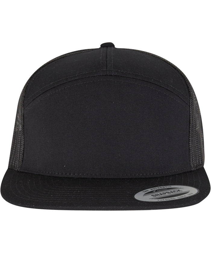Flexfit 7-panel Classic Trucker Cap - Black/Black