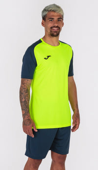 Joma T-shirt Academy IV (Junior) - Fluorescent Yellow Navy Blue
