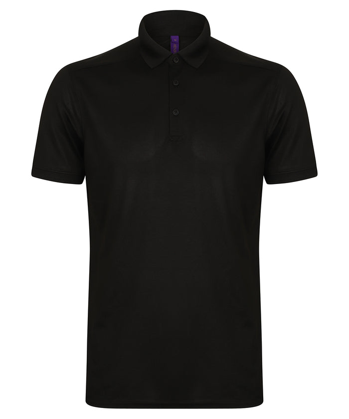 Henbury Stretch Polo Shirt with Wicking Finish (slim Fit) - Black*