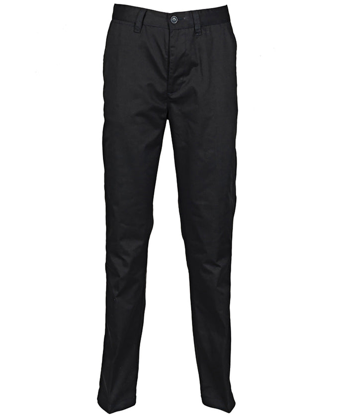 Henbury Women's 65/35 Flat Fronted Chino Trousers - Black