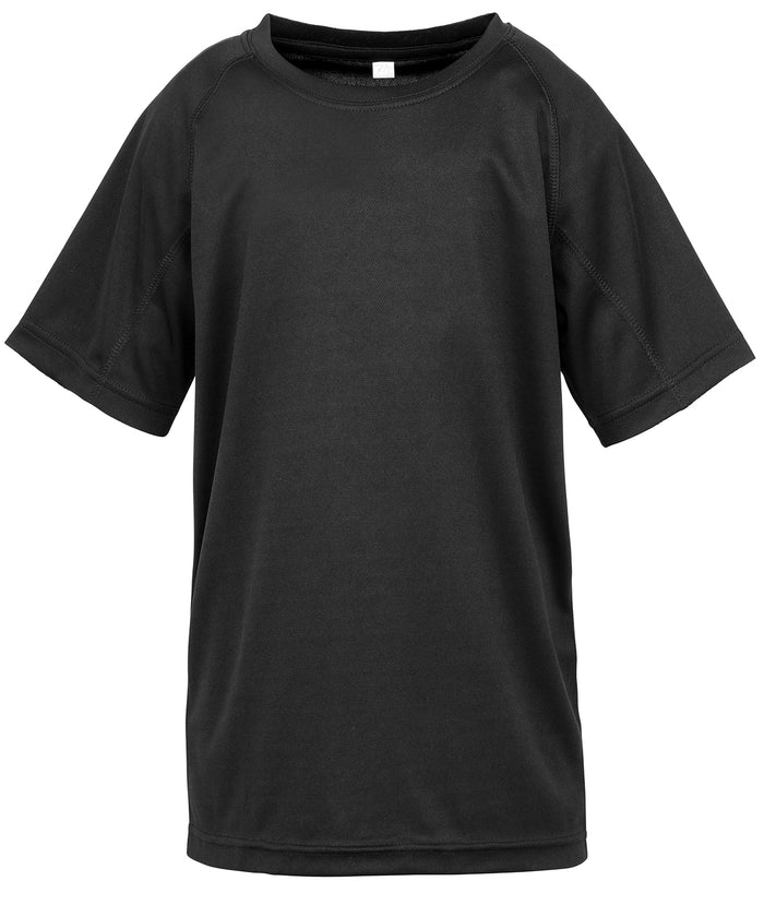 Spiro Junior Performance Aircool Tee - Black