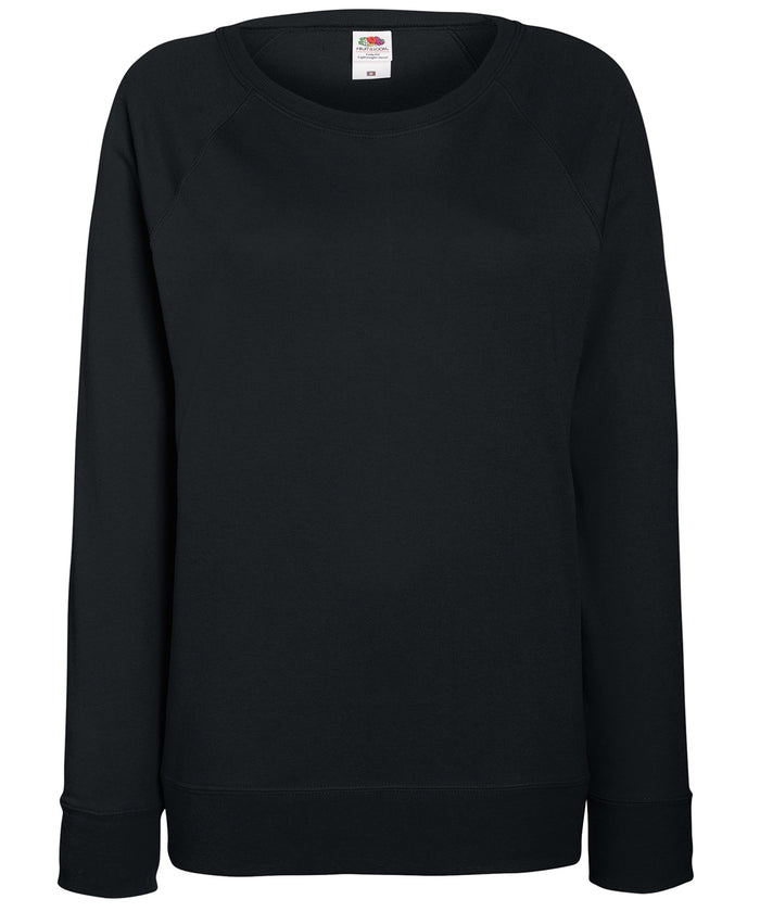 Fruit of the Loom Women's Lightweight Raglan Sweatshirt - Black