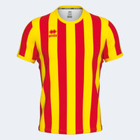 Errea Shirt Strip Short Sleeve - Red Yellow
