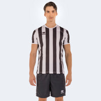 Errea Shirt Strip Short Sleeve - Black White