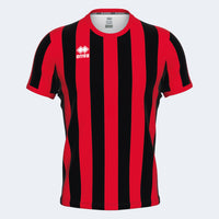 Errea Shirt Strip Short Sleeve - Black Red