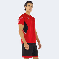 Errea Shirt Curtis Short Sleeve - Red Black White