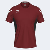 Errea Shirt Curtis Short Sleeve - Maroon Black White