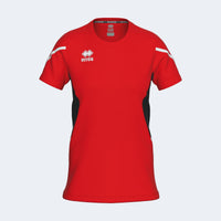 Errea Shirt Corinne Short Sleeve - Red Black White