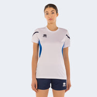 Errea Shirt Corinne Short Sleeve - White Blue Navy
