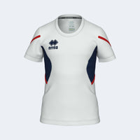 Errea Shirt Corinne Short Sleeve (Junior) - White Navy Red