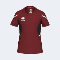 Errea Shirt Corinne Short Sleeve (Junior) - Maroon Black White