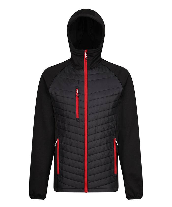 Regatta Navigate Hybrid Hooded Jacket - Black/Classic Red