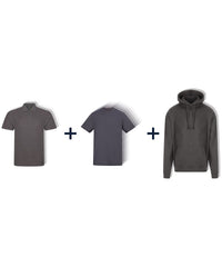 Workwear Week Pack in Charcoal - 3 Polos, 5 T-Shirts and 2 Hoodies