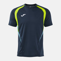 Joma T-championship Short Sleeve T-shirt (Junior) - Fluorescent Yellow Dark Navy