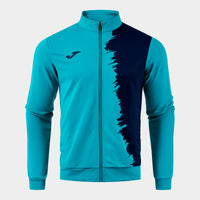 Joma City III Full Zip Sweatshirt (Adult) - Fluorescent Turquoise Dark Navy