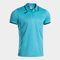 Joma Combi Premium Short Sleeve Polo (Adult) - Fluorescent Turquoise Navy Blue