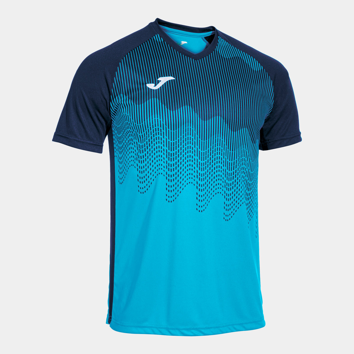 Joma Tiger VI Short Sleeve T-shirt (Adult) - Navy Blue Turquoise