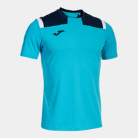 Joma Toledo Short Sleeve T-shirt (Junior) - Fluorescent Turquoise Navy Blue