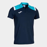 Joma Toledo Short Sleeve Polo (Junior) - Fluorescent Turquoise Navy Blue