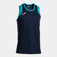Joma Final Basket II Sleeveless Shirt (Adult) - Fluorescent Turquoise Dark Navy