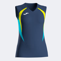 Joma Championship Sleeveless Shirt (Adult) - Fluorescent Yellow Dark Navy