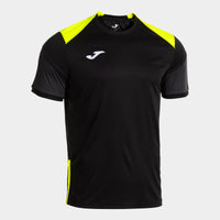 Joma Danubio Short Sleeve T-shirt (Adult) - Fluorescent Yellow Black