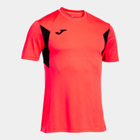 Joma Winner III Short Sleeve T-shirt (Adult) - Fluorescent Coral Black