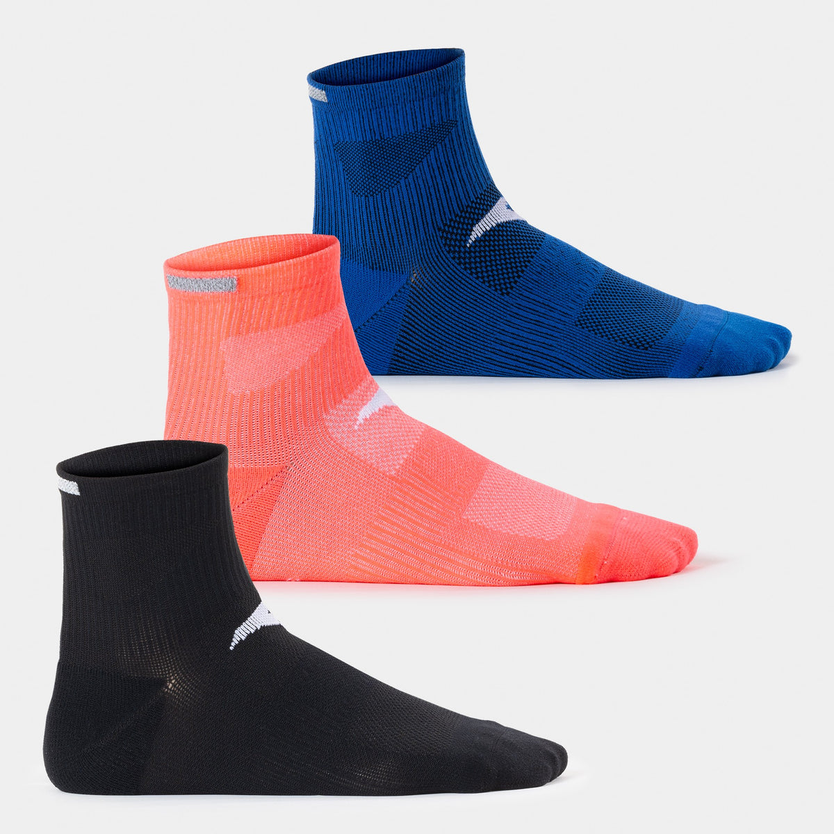 Joma Running Night Socks (Junior) - Black Blue Coral