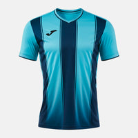 Joma Tiger VIII Short Sleeve T-shirt (Adult) - Fluorescent Turquoise Dark Navy