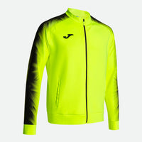 Joma Elite XI Full Zip Sweatshirt (Adult) - Fluorescent Yellow Black
