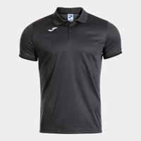 Joma Combi Premium Short Sleeve Polo (Junior) - Dark Gray Black
