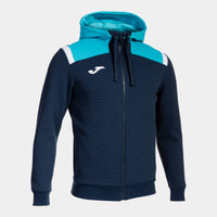 Joma Toledo Zip-up Hoodie (Adult) - Fluorescent Turquoise Navy Blue