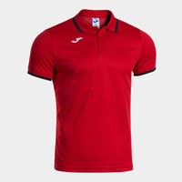 Joma Combi Premium Short Sleeve Polo (Adult) - Red Black